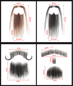 Vente en gros de <span class=keywords><strong>fausse</strong></span> <span class=keywords><strong>barbe</strong></span>, moustache et pattes de biche en cheveux humains européens Remy véritables, doux et invisibles, style exotique, pour accessoires de maquillage et déguisements de film - Product Image 6