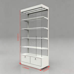 Vitrine de présentation de bijoux blanche écologique avec éclairage LED en métal et verre pour boutique de détail et centre commercial - Product Image 4