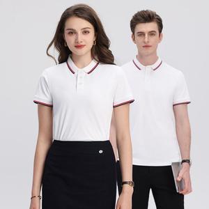 Motif solide personnalisé à manches courtes pour chemises coupe ample tricoté séchage rapide uniformes de travail avec logo personnalisé - Product Image 1