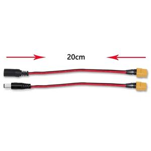 Câble d'extension <span class=keywords><strong>Eflow</strong></span> XT60 DC5.5*2.5mm mâle-femelle avec boîtier en métal et PVC pour adaptateur de batterie LiPo d'avion/modèle - Product Image 3