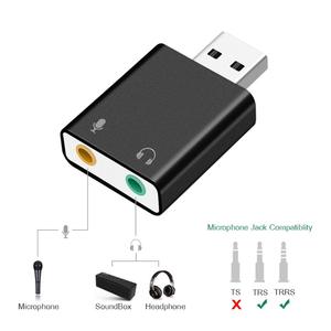 Adaptador <span class=keywords><strong>de</strong></span> <span class=keywords><strong>sonido</strong></span> USB Virtual 7,1 3D Adaptador <span class=keywords><strong>de</strong></span> audio USB externo USB a Jack 3,5mm Auricular Micrófono Teléfono <span class=keywords><strong>Tarjeta</strong></span> <span class=keywords><strong>de</strong></span> <span class=keywords><strong>sonido</strong></span> <span class=keywords><strong>para</strong></span> computadora portátil <span class=keywords><strong>Notebook</strong></span> - Product Image 3