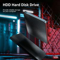 Hard Drive Eksternal Portabel Ultra Slim NTFS USB3.0 untuk Laptop dengan Kotak Penyimpanan dan Kabel Data untuk Gaming, Desain, Video, dan Kantor
