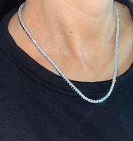 Elisa-Collier de Moissanite 3mm-5mm pour Homme et Femme, en Argent Sterling 925, Bracelet de Tennis en Diamant de Moissanite VVS, Cultivé en Laboratoire