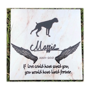 हाथ मुद्रित पालतू मेमोरियल पत्थर, व्यक्तिगत मेमोरियल पत्थर के नाम के साथ उत्कीर्ण पालतू और तारीख - Product Image 1