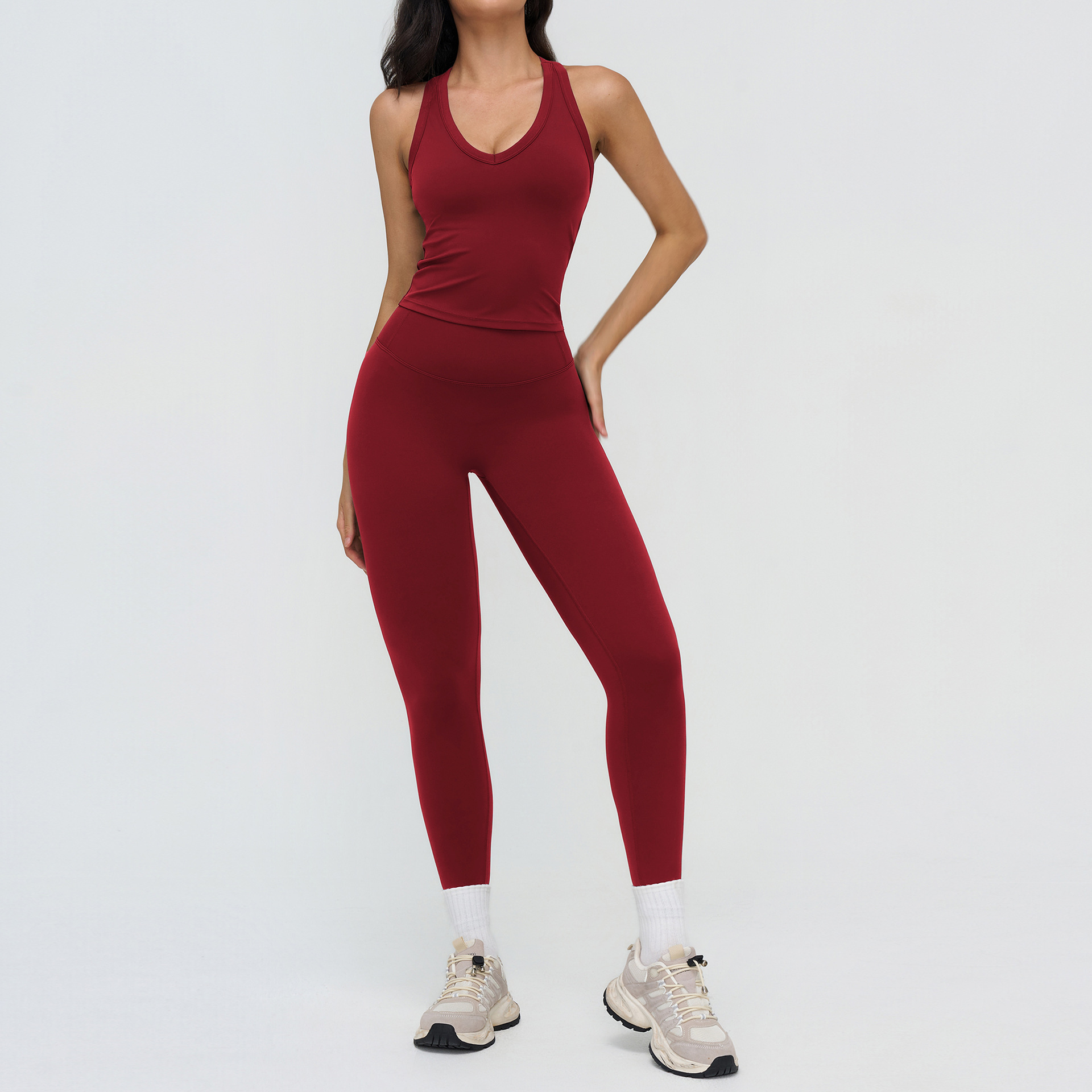 9307 vest 8047 trousers-retro red