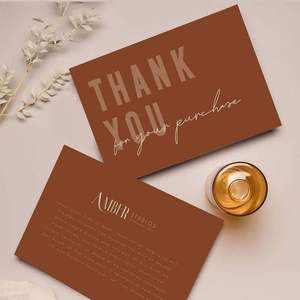 Tarjeta postal de cartón de papel Kraft personalizada para embalaje de pequeñas empresas Tarjeta de invitación de agradecimiento con impresión de logotipo - Product Image 2