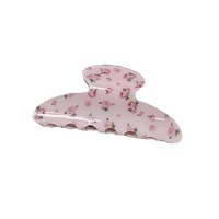 Pinces à cheveux personnalisées avec logo, imprimé floral rose doux, nouvelles pinces à cheveux élégantes en forme de griffe de requin, accessoires pour cheveux d'été pour filles