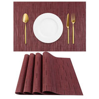 Sets de table tissés en PVC personnalisés, écologiques, résistants à la chaleur et antidérapants pour la maison, la cuisine et la salle à manger, lot de 4, avec logo personnalisé