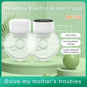 Wholesale Electric Wearable Baby Feeding Massage Silicone Breast Pump Hand Free Baby Feeding Milk Saver Extractor