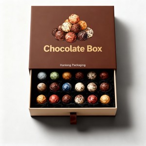 Bán buôn Hộp sô cô la mực đậu nành giấy các tông sô cô la bao bì Hộp quà tặng hộp phân hủy sinh học sô cô la BONBON hộp - Product Image 3