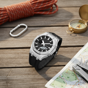 Reloj Deportivo para Hombre Serie <span class=keywords><strong>G</strong></span> SG-001, Venta al Por Mayor Directa de Fábrica, Correa de Cuero y Silicona, Esfera de Cristal, Resistente al Agua, con Indicadores - Product Image 1