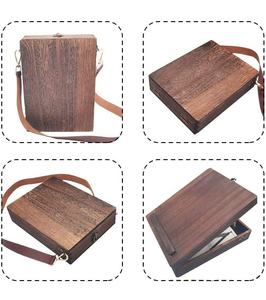 Nueva caja de mensajero rectangular de madera con estilo chino, bolsa cruzada conveniente para escritores, papelera de almacenamiento plegable para <span class=keywords><strong>carteros</strong></span> - Product Image 3