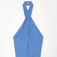 Robe dos nu élégante style européen et américain, nouvelle collection été 2026, coupe ajustée pour femme, col croisé halter
