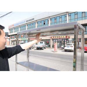 Puesto de Comida Móvil con Ruedas, Gabinete de Acero Inoxidable, Puesto de Venta Ambulante con Vidrio o PMMA para Mercado Nocturno - Product Image 4