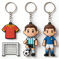 Porte-clés rond en caoutchouc souple PVC, souvenir de promotion personnalisé, sport, football, design créatif