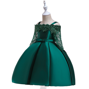 Robe de soirée florale en satin à épaules dénudées pour filles de 3 ans, tenue de fête d'été, style formel pour la saison printanière - Product Image 2
