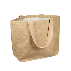 Sac de shopping en jute écologique de qualité supérieure avec poignée en ruban blanc, produit de haute qualité à prix abordable - Product Image 1