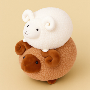 Creativo carino cuscino di pecora in peluche e grasso per bambini bambola di casa nuova pecora giocattoli di peluche di capra animale di peluche - Product Image 1
