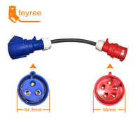Adaptateur de prise Feyree 7KW monophasé 32A vers prise triphasée 32A 22kW, câble de charge pour véhicules électriques