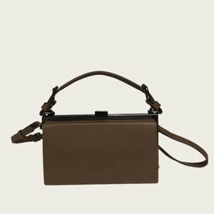 Customization Minimalist PU Leather Square Classic Clutch Bag with Top Handle <b>Medium</b> Hardness All Seasons Women's <b>Handbag</b> - Product Image 3