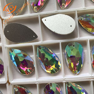 Cristal rond AB coudre sur <span class=keywords><strong>strass</strong></span> <span class=keywords><strong>strass</strong></span> Flatback pierre <span class=keywords><strong>strass</strong></span> avec trous couture cristaux <span class=keywords><strong>Strass</strong></span> pour vêtements robe ceinture chaussures - Product Image 2