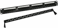 Panel Patch Telekomunikasi 19-Inch 1U Rack Mount CAT6/CAT5E/CAT6A UTP Rj45 24 Port/48 Port CAT6/CAT5E/CAT6A