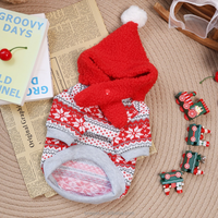 Vêtements de Noël pour animaux de compagnie : Pull design confortable avec chapeau pour chien – Idéal comme cadeau de Noël