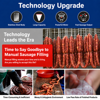 Ligne de production de saucisses entièrement automatique, commande par un seul opérateur, remplissage, torsion, accrochage, acier inoxydable 304, certifiée CE