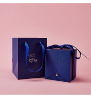 Boîte cadeau pour la fête de la Saint-Valentin Qixi 520 avec doublure en éponge en matériaux recyclés, emballage rigide pour fleurs, bague, pendentif