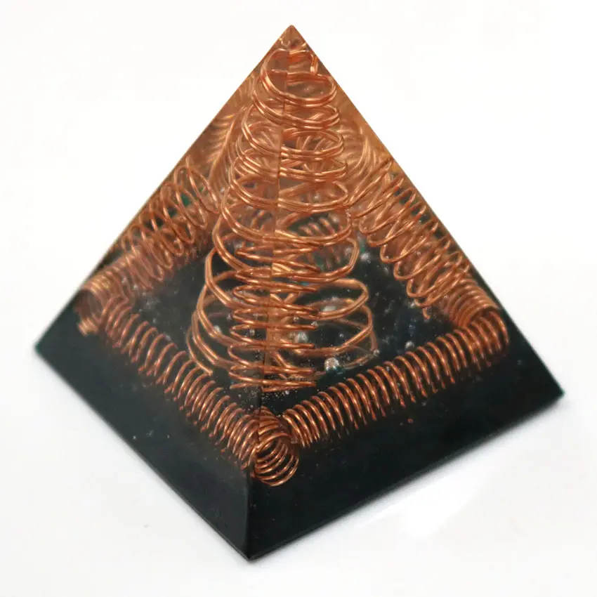 Orgon piramidi enerji Yoga sembolü çakra dengeleme taş Metal tel Reiki şifa kristal reçine şanslı hediye