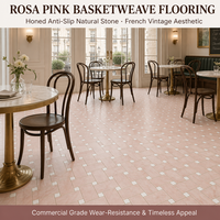 Mosaïque en marbre rose de qualité supérieure, motif tressé, à prix avantageux, style européen et américain, pour murs et sols intérieurs