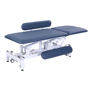 Table d'examen et de traitement électrique pour physiothérapie et massage, avec roulettes rétractables faciles, dossier réglable en hauteur et barrières latérales - Product Image 2