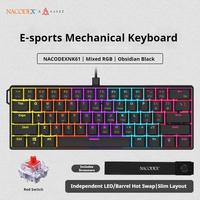 Ajazz NK61 Gaming Keyboard 60 Percent Hot Swappable USB-C Wired Mechanical Mini Compact 61 Keys RGB Programmable Plug & Play