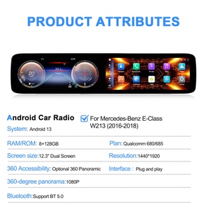 Navihua Dual 12.3" Screen Upgrade Android <b>Car</b> Radio GPS LCD Instrument <b>Speedometer</b> <b>for</b> Mercedes Benz E Class W213 2016-2018 - Product Image 4