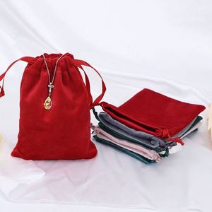 ถุงกำมะหยี่พิมพ์ลายตามสั่ง ขนาด 13x18 ซม. กำมะหยี่เนื้อนุ่มพิเศษ พร้อมเชือกคุณภาพสูง สำหรับบรรจุภัณฑ์เครื่องประดับต่างหู - Product Image 6