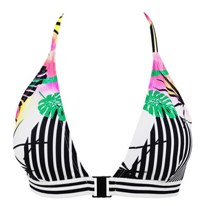 Maillot de bain brésilien dos nu sexy avec imprimé tropical réglable ensemble de bikini pour femme haut <span class=keywords><strong>Trikini</strong></span> col en V à licou maillot de bain - Product Image 5