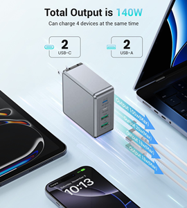 Chargeur d'ordinateur portable GaN 140W, charge rapide, station de bureau 4 ports USB C USB A PD100W, adaptateur secteur, chargeur rapide pour MacBook iPhone - Product Image 2
