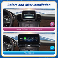 Layar Multimedia 12.3" Wireless Carplay Android Auto untuk Mercedes Benz GLE(W166) GLS(X166) 2016-2018 NTG5.0 Layar IPS