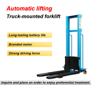 トラック用 ポータブル 電動 フォークリフト 1トン 貨物 リフト 全電動 油圧式 荷降ろし セルフトリフト スタッカー - Product Image 5