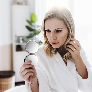 Hai Mặt 1X/2X <span class=keywords><strong>Magnifying</strong></span> Du Lịch Xách Tay Trang Điểm Gương Mini <span class=keywords><strong>Pocket</strong></span> Kim Loại Nhỏ Gọn Với Nhiệt Chuyển Giao In Ấn Cho Ví Sử Dụng - Product Image 6