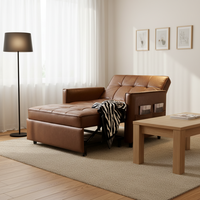 Verstellbarer Schlafsessel mit Ausziehfunktion, 1-Sitzer-Sofa-Bett, Multifunktionales Klappbares Schlafsofa für Einzelpersonen