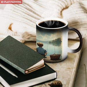Mug en céramique noir givré 11oz, tasse magique thermosensible, cadeau pour invités de fête d'anniversaire - Product Image 3
