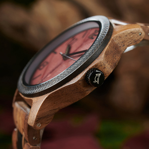 Montre en bois faite à la main de style vintage de luxe OEM avec bracelet en nylon éco-mode Logo personnalisé Livraison rapide quantité minimale de commande bas Commandes urgentes Bienvenue - Product Image 2