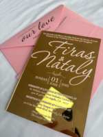 Cartes d'invitation élégantes en acrylique miroir or rose, invitation de mariage en verre, enveloppe en velours avec sceau de cire
