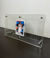 Cadre de bureau transparent en acrylique non gradué, 10 compartiments, anti-poussière, pour cartes à collectionner 35-75pt NBA, Pokémon, AFL, Baseball, NFL
