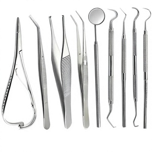 Juego de 9 Instrumentos Quirúrgicos Dentales con Empuñadura Ergonómica Plateada, Herramientas Manuales de Clase II con Certificación CE - Product Image 2