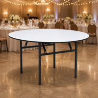 Table Ronde Pliante Blanche Moderne pour Fêtes et Événements – Mobilier de Salle à Manger, Mariages, Banquets Extérieurs – Ensemble de Tables Pliantes pour Événements