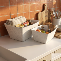Paniers de rangement en feutre gris chaud pour table basse de salon, organiseur de couvertures, magazines et jouets, décoration minimaliste pour la maison