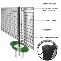 Sistema de Valla de Seguridad para el Hogar de Malla de Alambre de Hierro Soldada en 3D de Fácil Instalación con Accesorios para Límites de Jardín Residencial, 2m de Altura