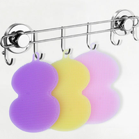 Éponge à vaisselle en Silicone réutilisable, éponge de nettoyage de la vaisselle, Double face, antiadhésive